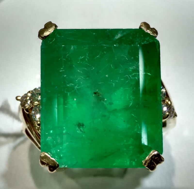 14 Karat White Gold 1.1 Carat Emerald, .75 Carats Diamond Ring | eBay