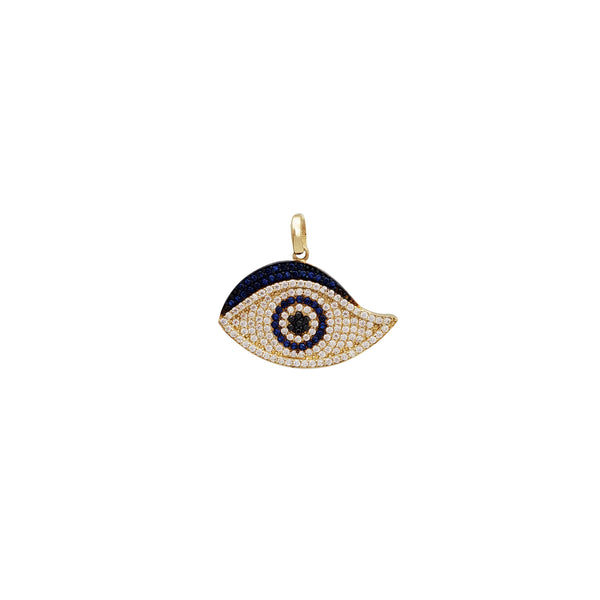 Iced Out Evil Eye Pendant (14K)