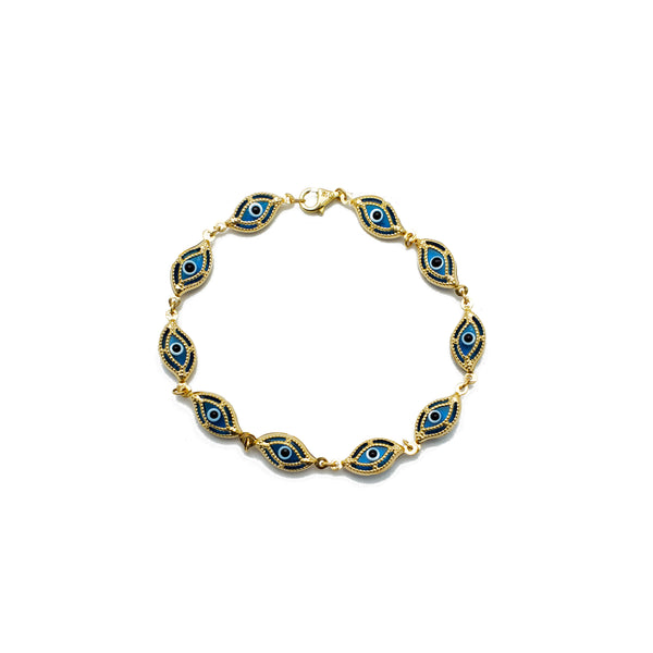 Chained Evil Eye Bracelet (14K)