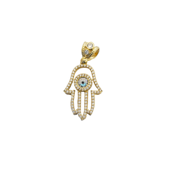 Evil Eye Hamsa Pendant (14K)