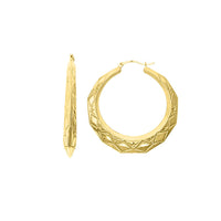 Textured Hoop Earrings (10K)