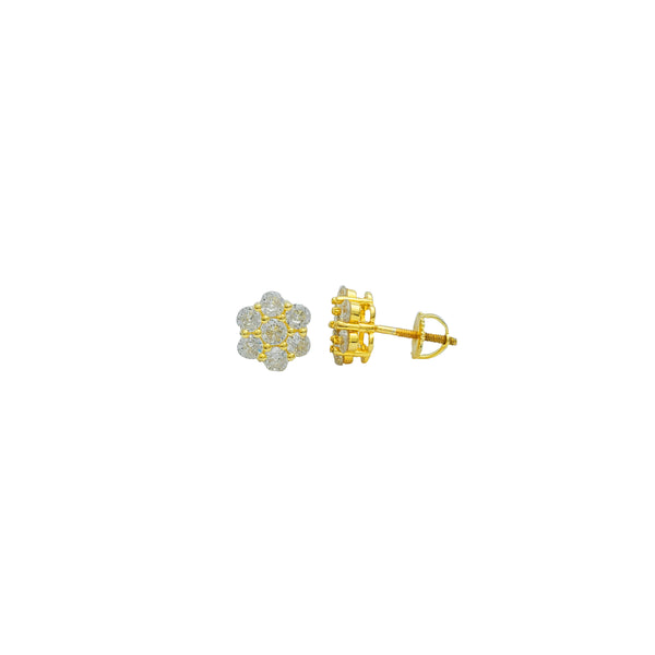 Flower CZ Stud Earring (Silver)