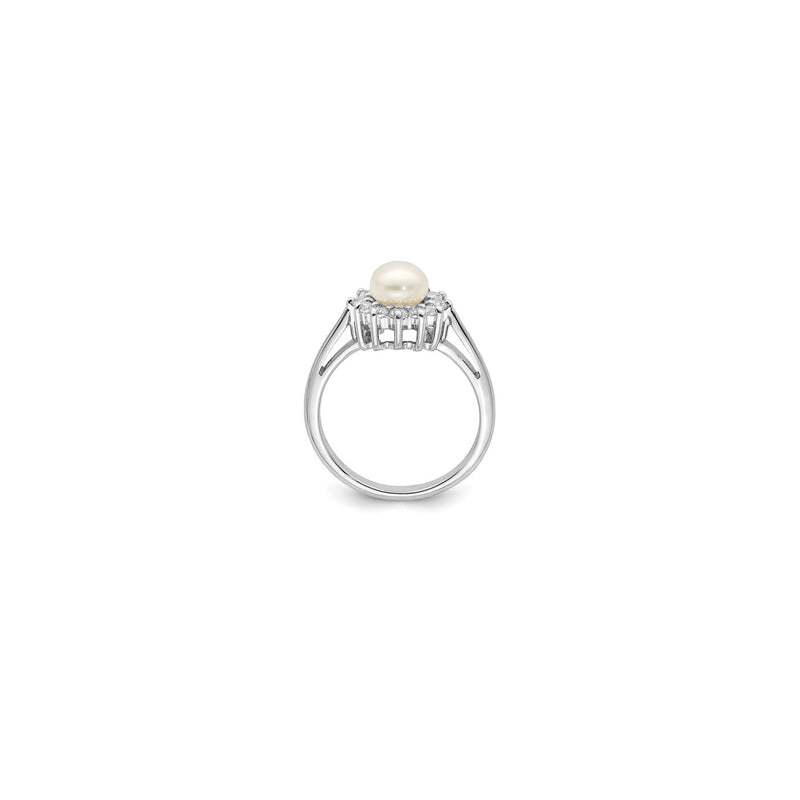 Flower Design Pearl Ring (Silver)