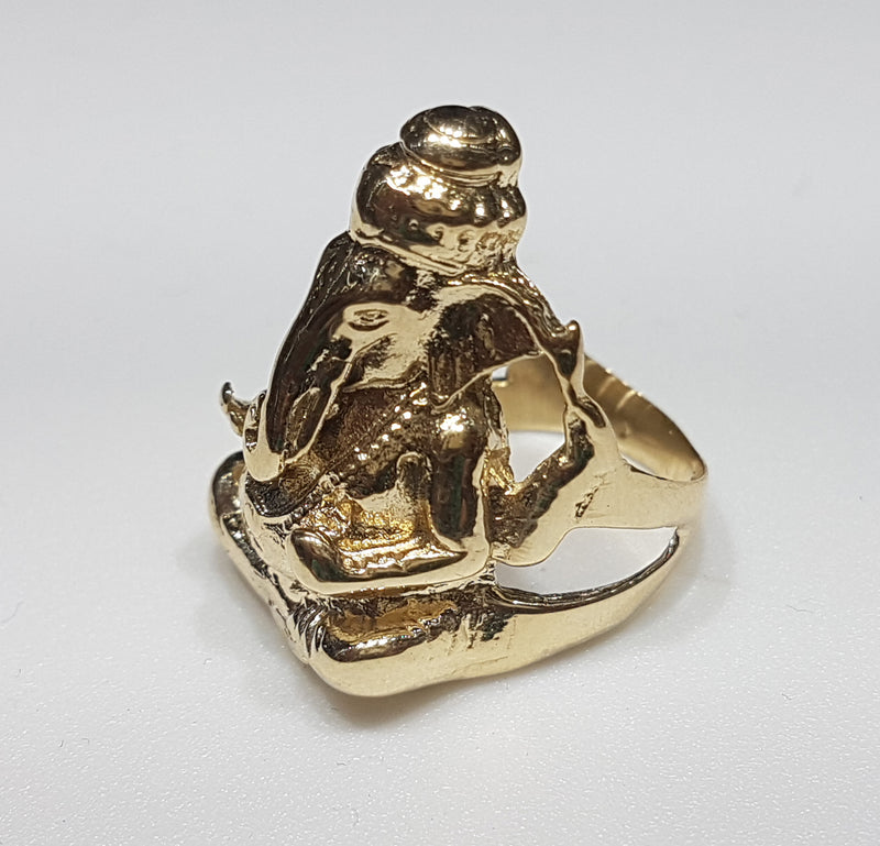 Cutstone Ganesha Silver Ring – Angaja Silver