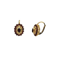 Garnet Sundome Hanging Earrings (18K)