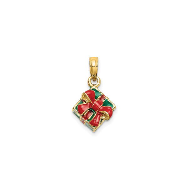 3D Enamel Gift Box Pendant (14K)