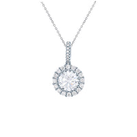 Circle Halo Cz Necklace (Silver)