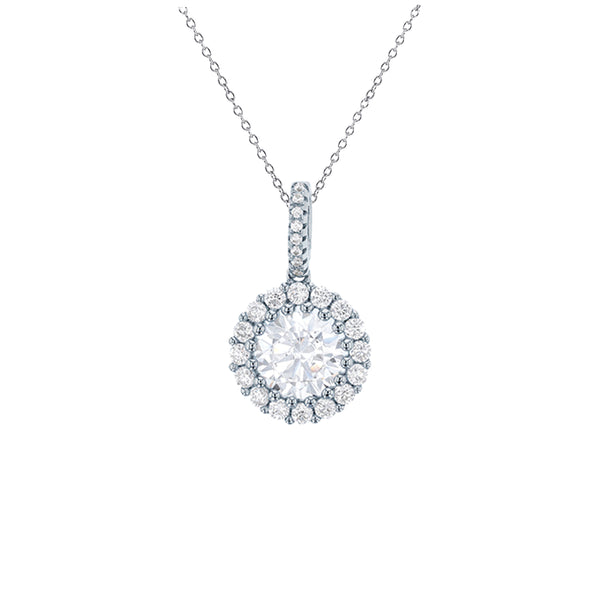 Circle Halo Cz Necklace (Silver)