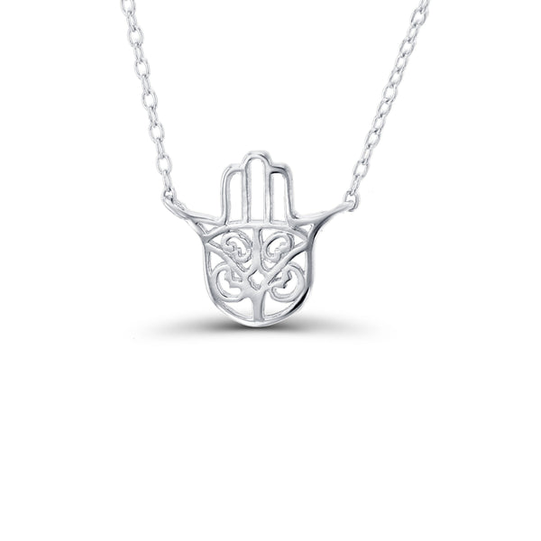 Hamsa Necklace (Silver)