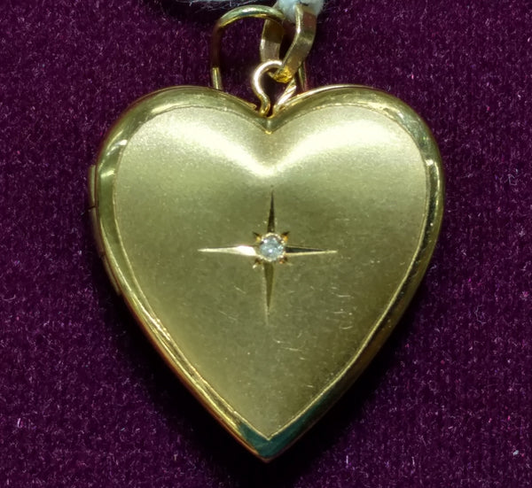 Heart Star Locket CZ Brush Finish 14K - Lucky Diamond 恆福珠寶金行 New York City 169 Canal Street 10013 Jewelry store Playboi Charlie Chinatown @luckydiamondny 2124311180