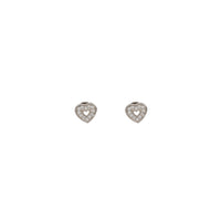 Heart CZ Stud Earring (Silver)