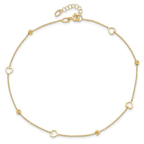 Heart Anklet Bracelet (14K)