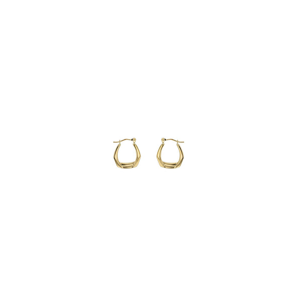 Hexagon Hoop Earrings (14K)