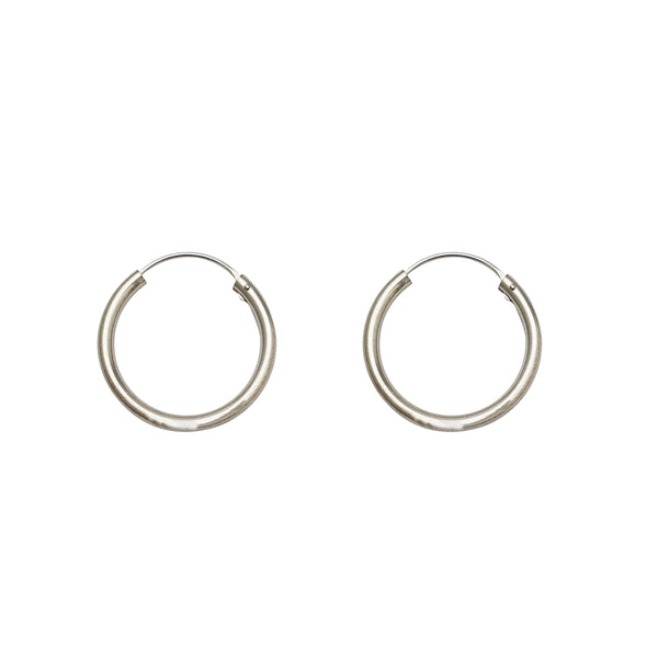 [Seamless] Plain Hoop Earrings (Silver)