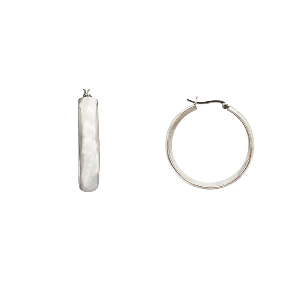 Plain Hoop Earrings (Silver)