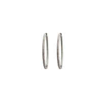 Round Cubic Zirconia Hoop Earrings (Silver)