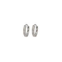 Zirconia Hoop Earrings (Silver)