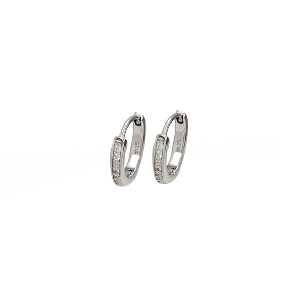 Zirconia Hoop Earrings (Silver)