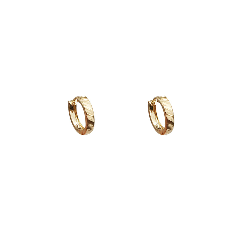 Diamond Cut Huggie Earrings (14K)