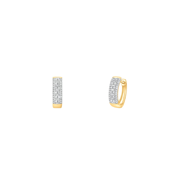 Baguette & Round Huggie Earrings (14k)