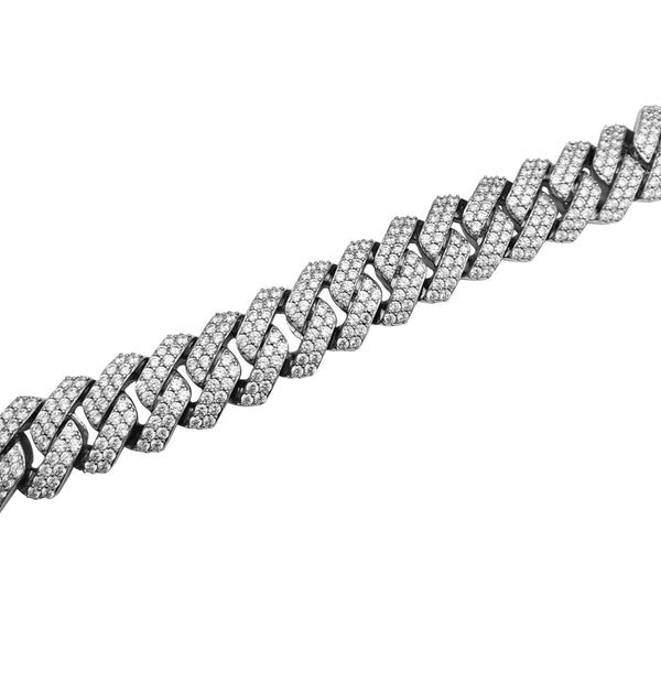 Iced-Out Cuban Bracelet (Silver)