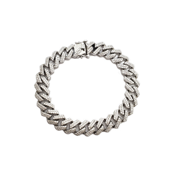 Iced-Out Cuban Bracelet (Silver)