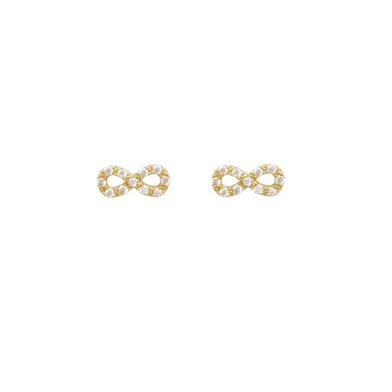 14K Solid Gold Infinity Earrings, deals 585k Gold Eternity Stud Earrings, Minimalist Earrings, Delicate Dainty Earring, Minimal Infinty Earring