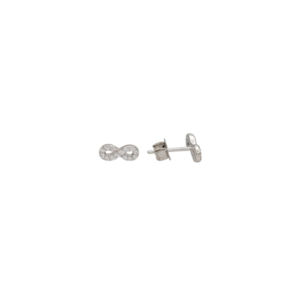 Zirconia Infinity Stud Earrings (Silver)