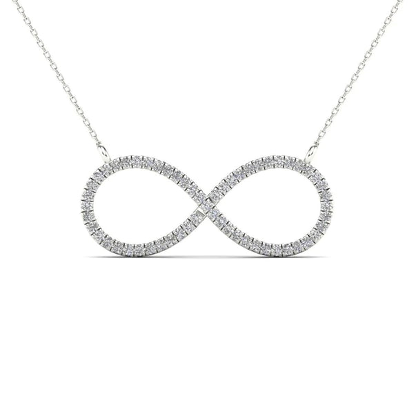 Diamond Stoneset Infinity Pendant Necklace (14K)