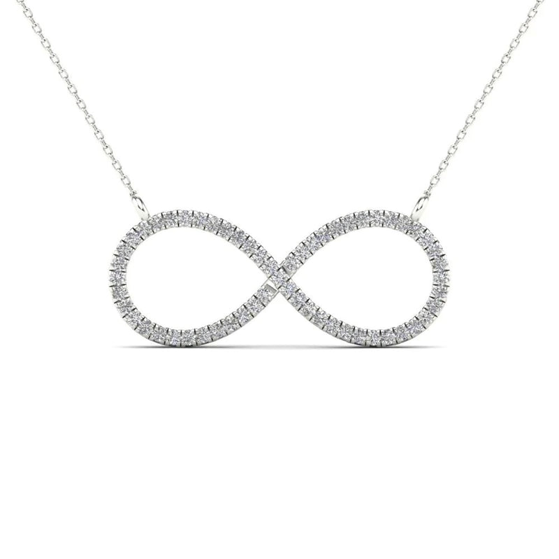 Diamond Stoneset Infinity Pendant Necklace (14K)