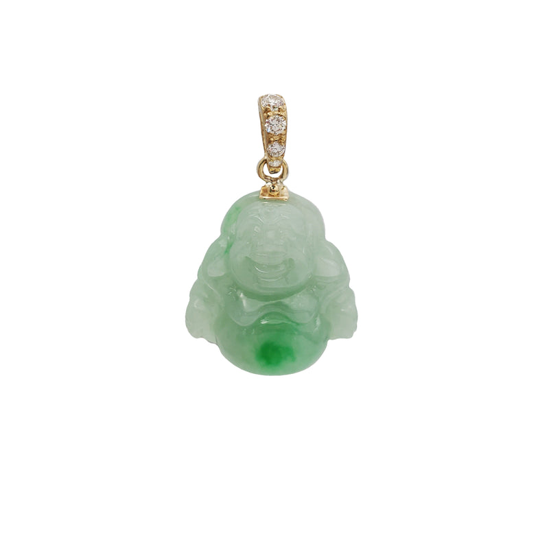 Diamond Green Buddha Pendant (14K)