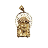 Diamond-Cut Heavenly Halo Jesus Pendant (14K)