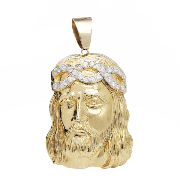 Jesus Head Open-Back Pendant (10K)