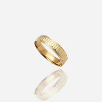 Diamond-Cut Interlocked Circle Band (14K)