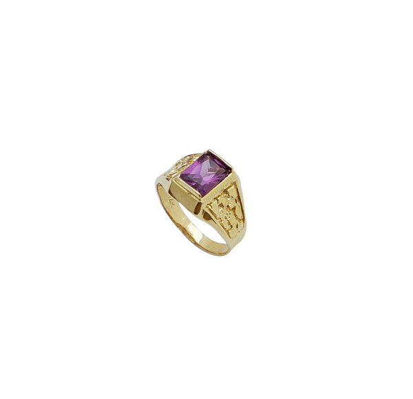 Nugget June Birthstone Cz Ring (14K)