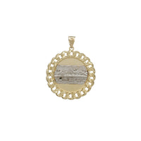 Diamond-Cuts Two-Tone Last Supper Round Pendant (14K)