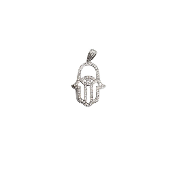 Evil Eye Hamsa Pendant (Silver)