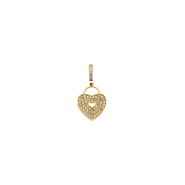 Yellow Gold CZ Heart Locker (14K)