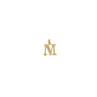 Yellow Gold Plain CZ Letter Pendant (14K)