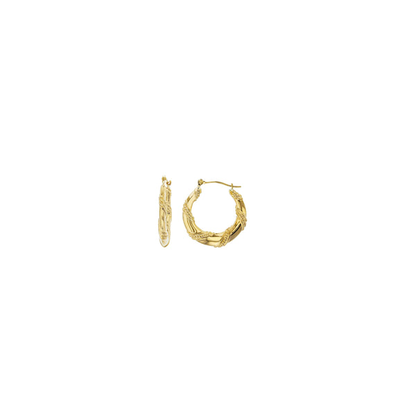 Milgrain Twist Hoop Earrings (14K)