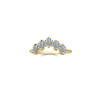 Diamond Chevron Baguettes & Round Ring (14K)