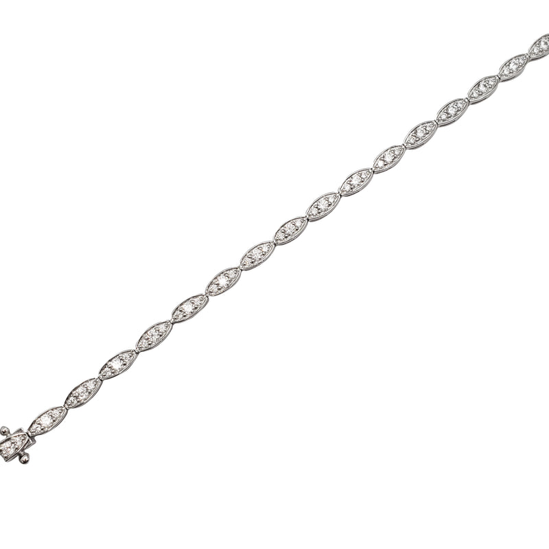 Cubic Zirconia Oval Link Bracelet (10K)