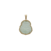 Golden Halo Jade Laughing Buddha Pendant(14K)