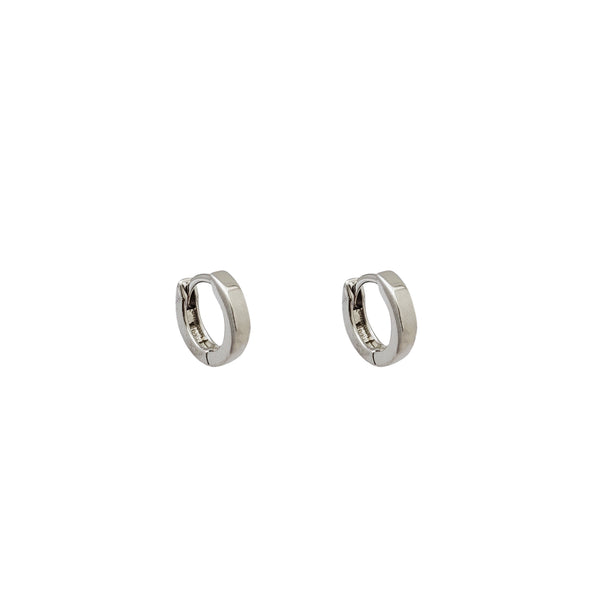 Plain Huggies Earrings (Silver)