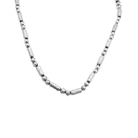 Diamond-Cut Ball and Barrel Platinum Chain