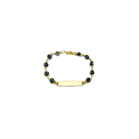 Dark Blue Evil Eye Baby ID Bracelet (14K)