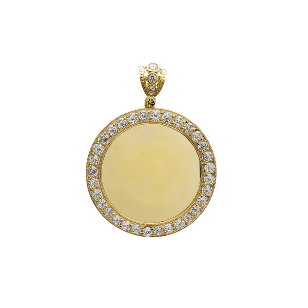 Round CZ Picture Pendant (14K)