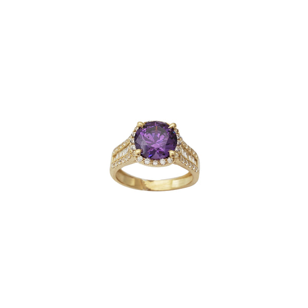 Purple Zirconia & Channel Setting Ring (14K)