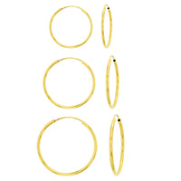 Thin Plain Hoop Earrings (14K)