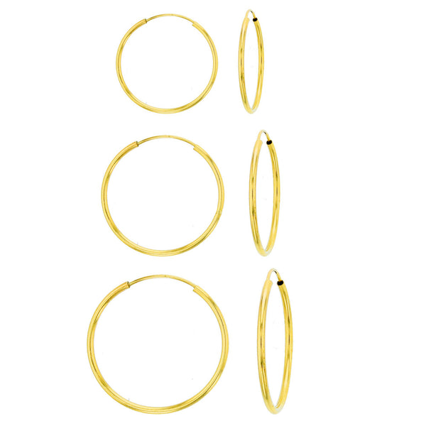 Thin Plain Hoop Earrings (14K)